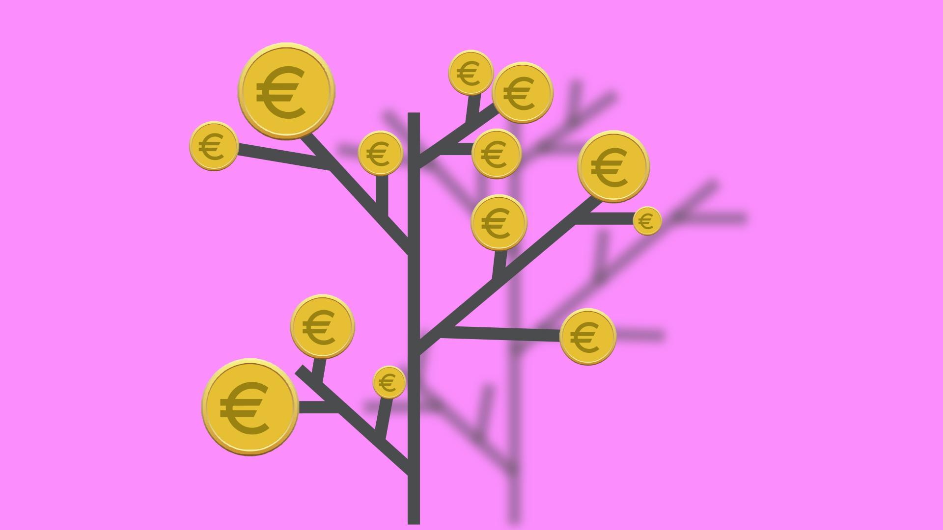 Des euros prêts a être récolte sur une branche